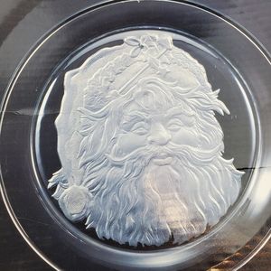 Santa Claus crystal plate 14" diameter